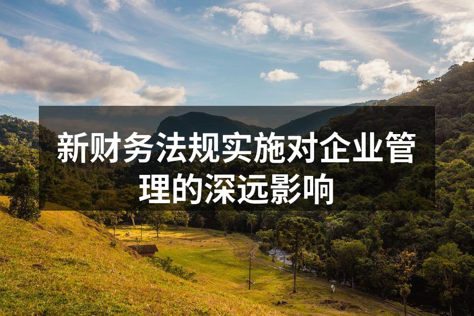 新财务法规实施对企业管理的深远影响